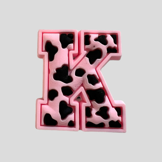 K | Pink Leopard Print Letters