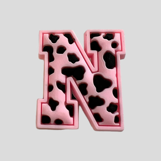 N | Pink Leopard Print Letters