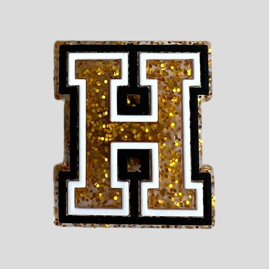 H | Gold Glitter Letters