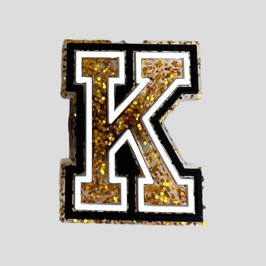 K | Gold Glitter Letters