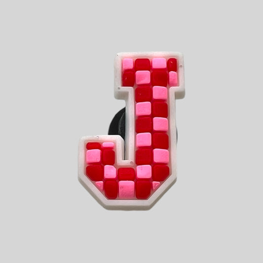 J | Pink Chequered Letters