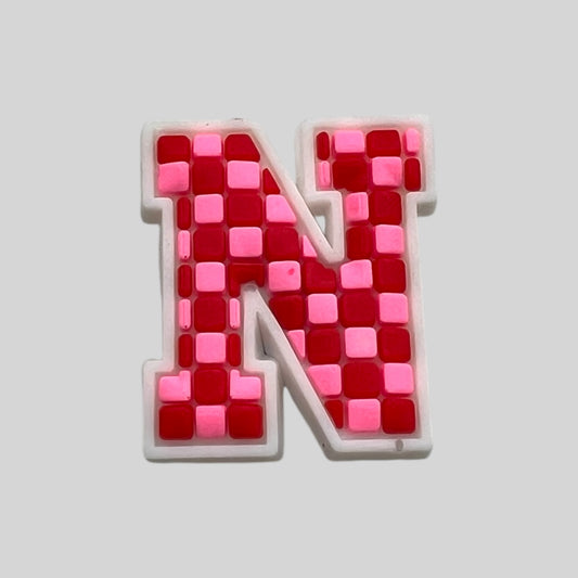 N | Pink Chequered Letters