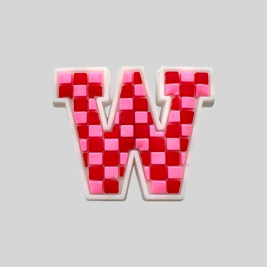 W | Pink Chequered Letters