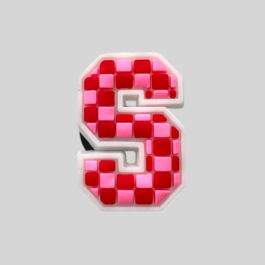 S | Pink Chequered Letters