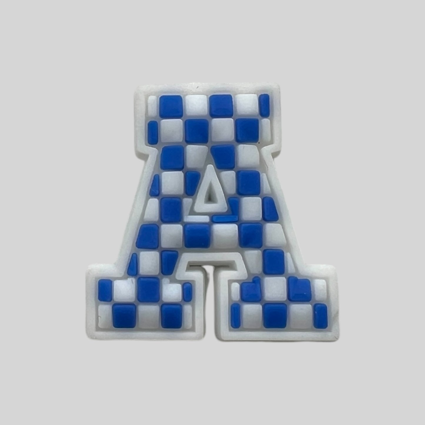 A | Blue Chequered Letters