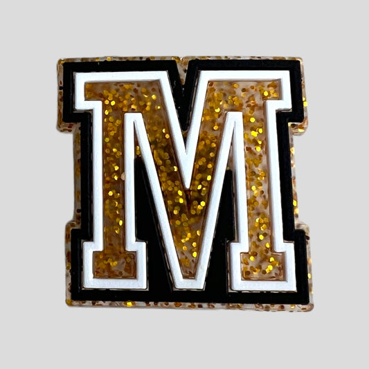 M | Gold Glitter Letters
