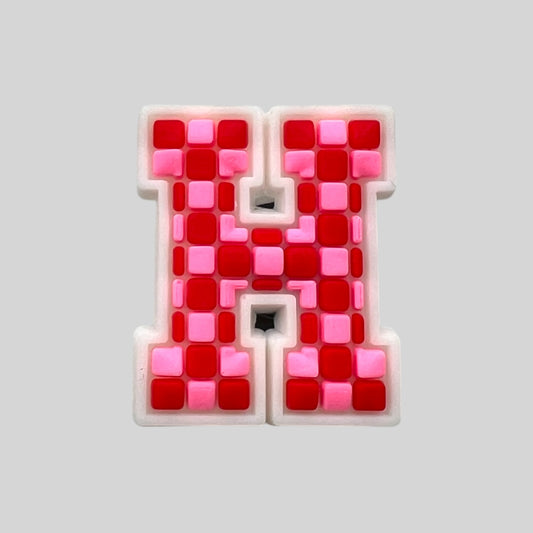 H | Pink Chequered Letters