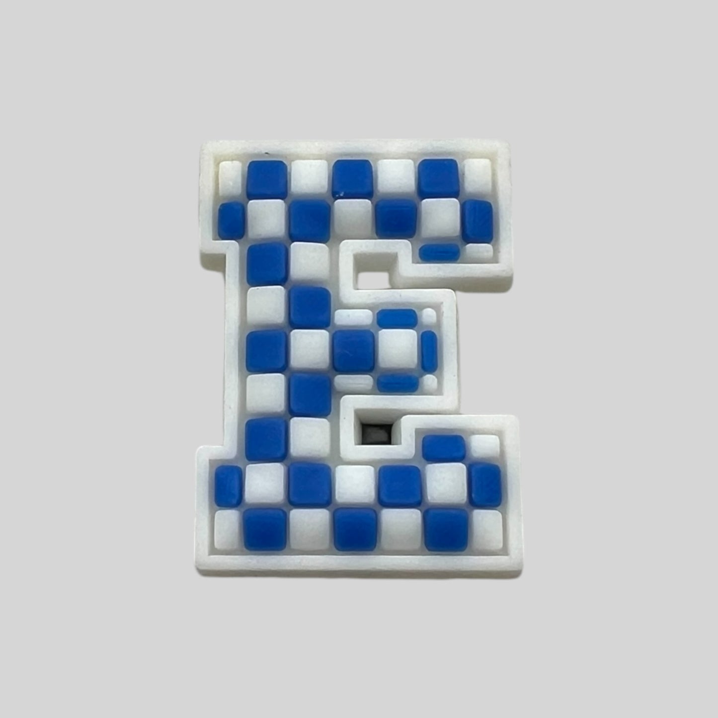 E | Blue Chequered Letters