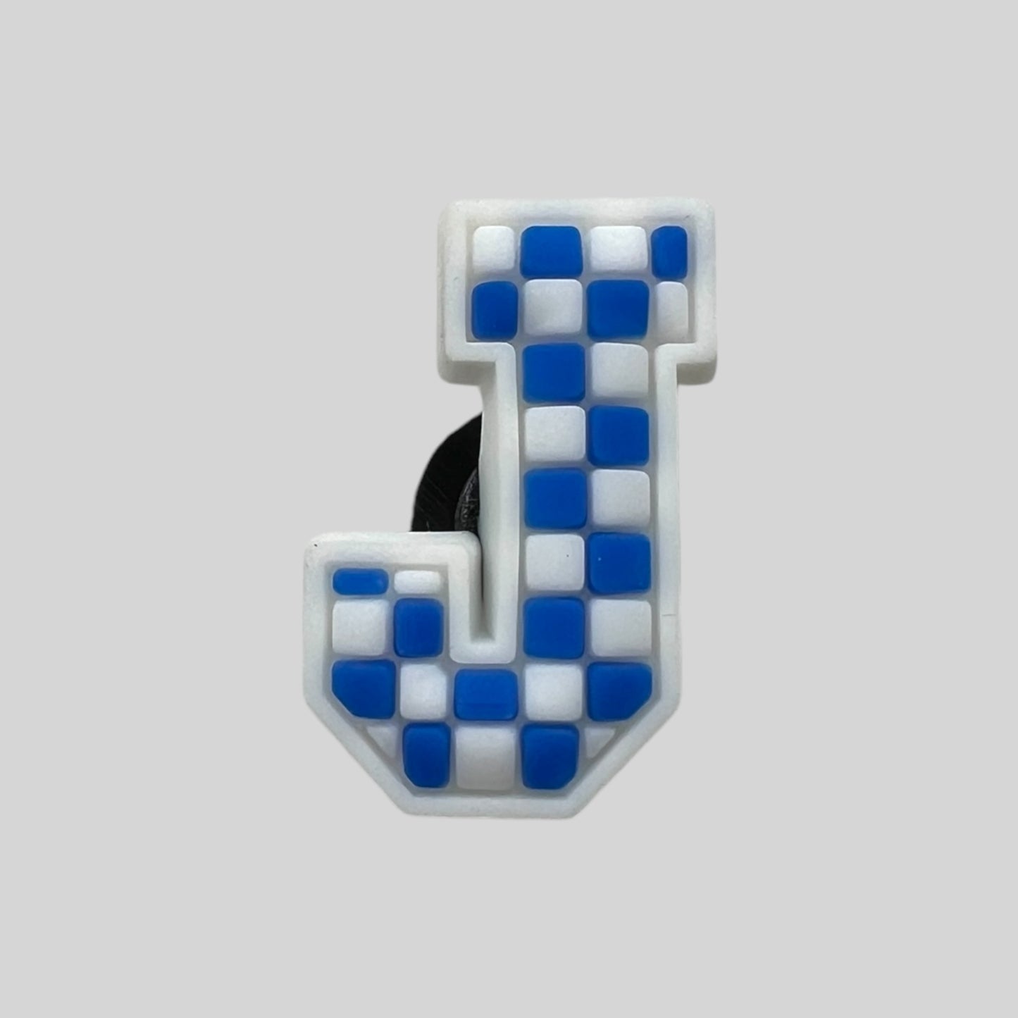 J | Blue Chequered Letters