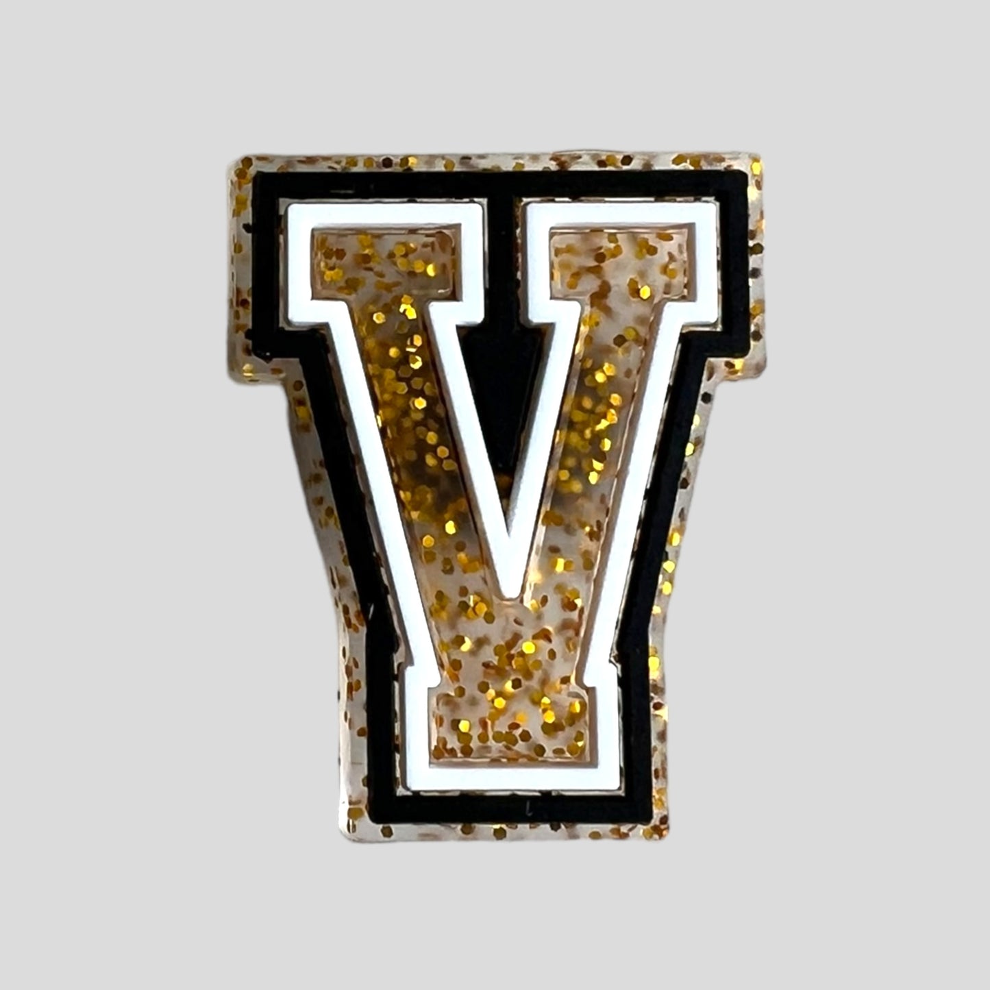 V | Gold Glitter Letters