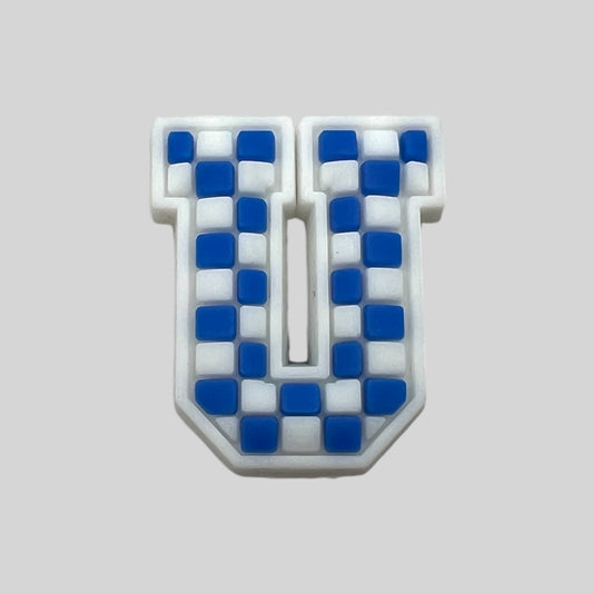 U | Blue Chequered Letters