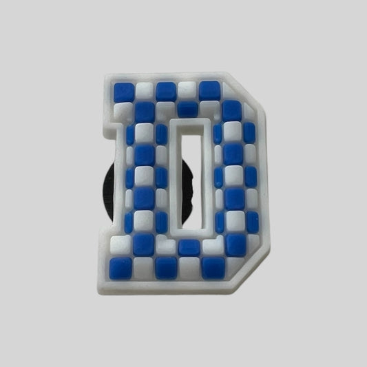 D | Blue Chequered Letters