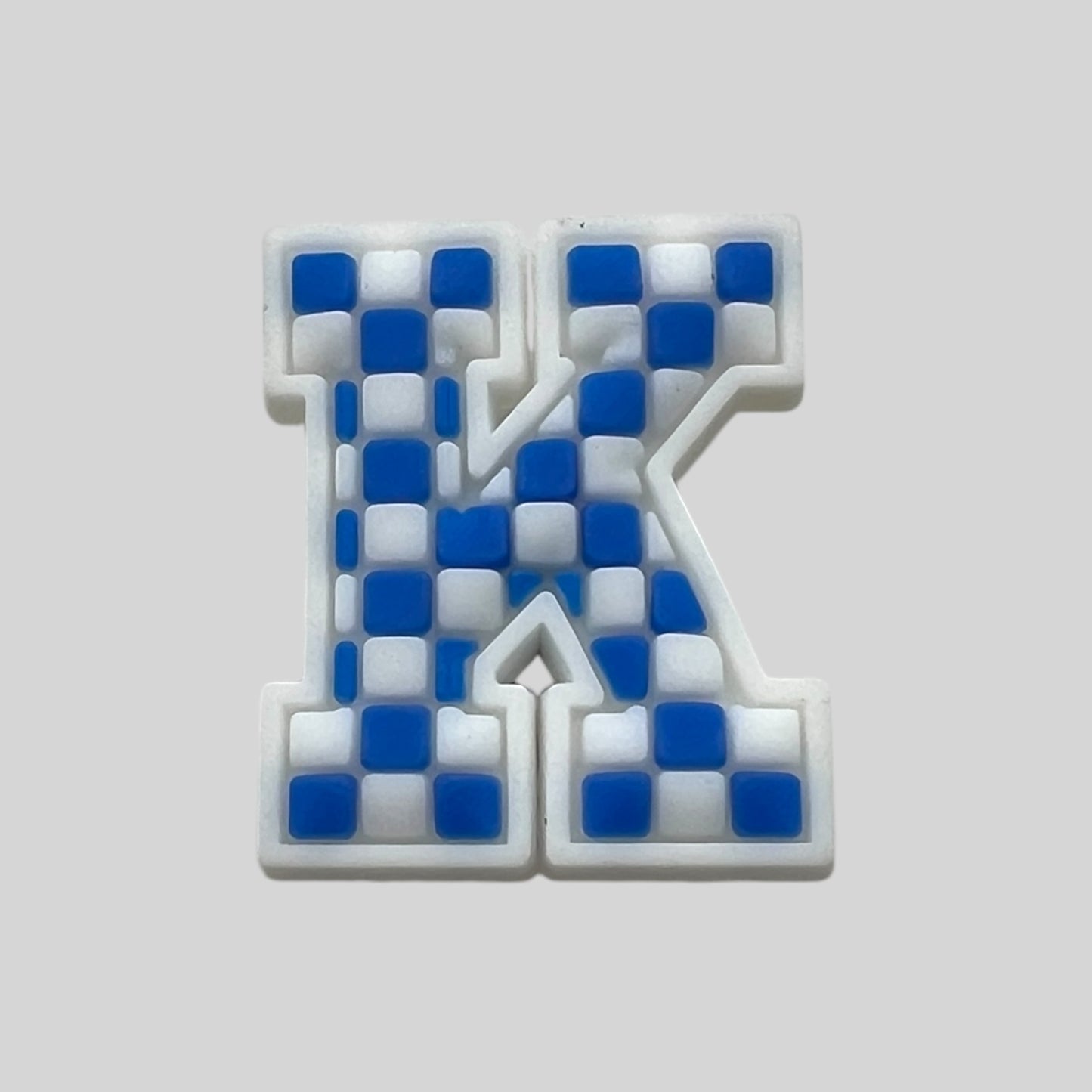 K | Blue Chequered Letters