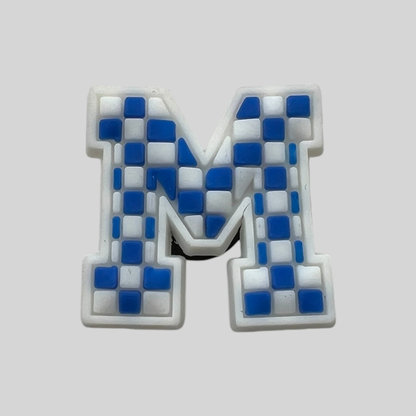 M | Blue Chequered Letters