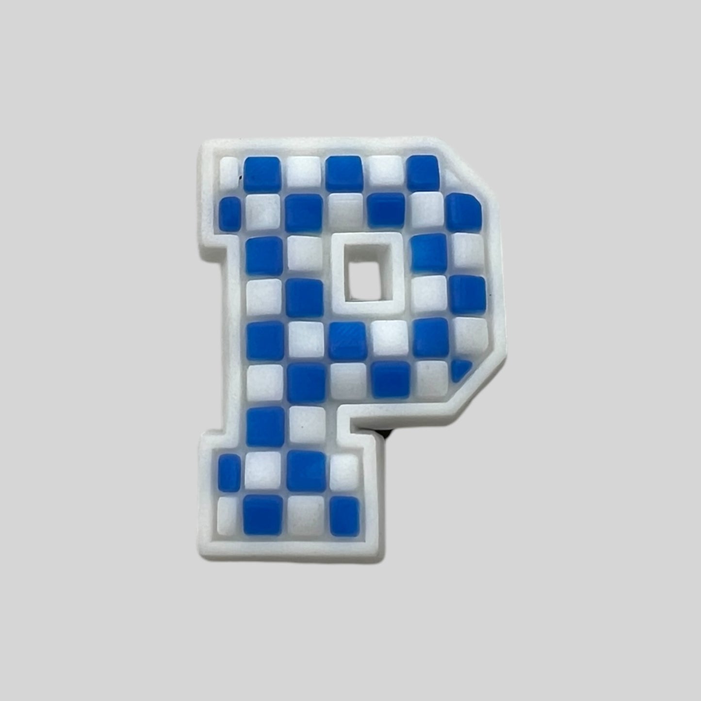 P | Blue Chequered Letters